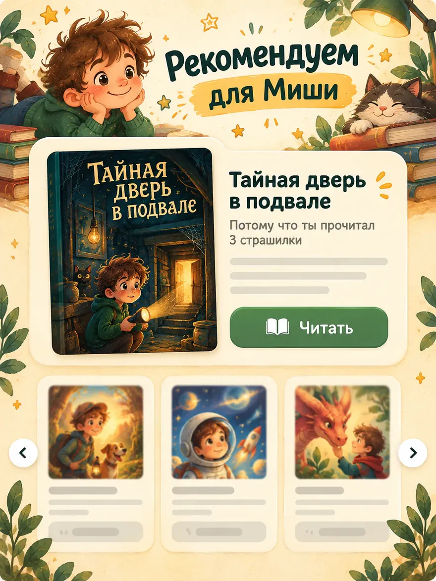 Рекомендация следующей книги в интерфейсе
